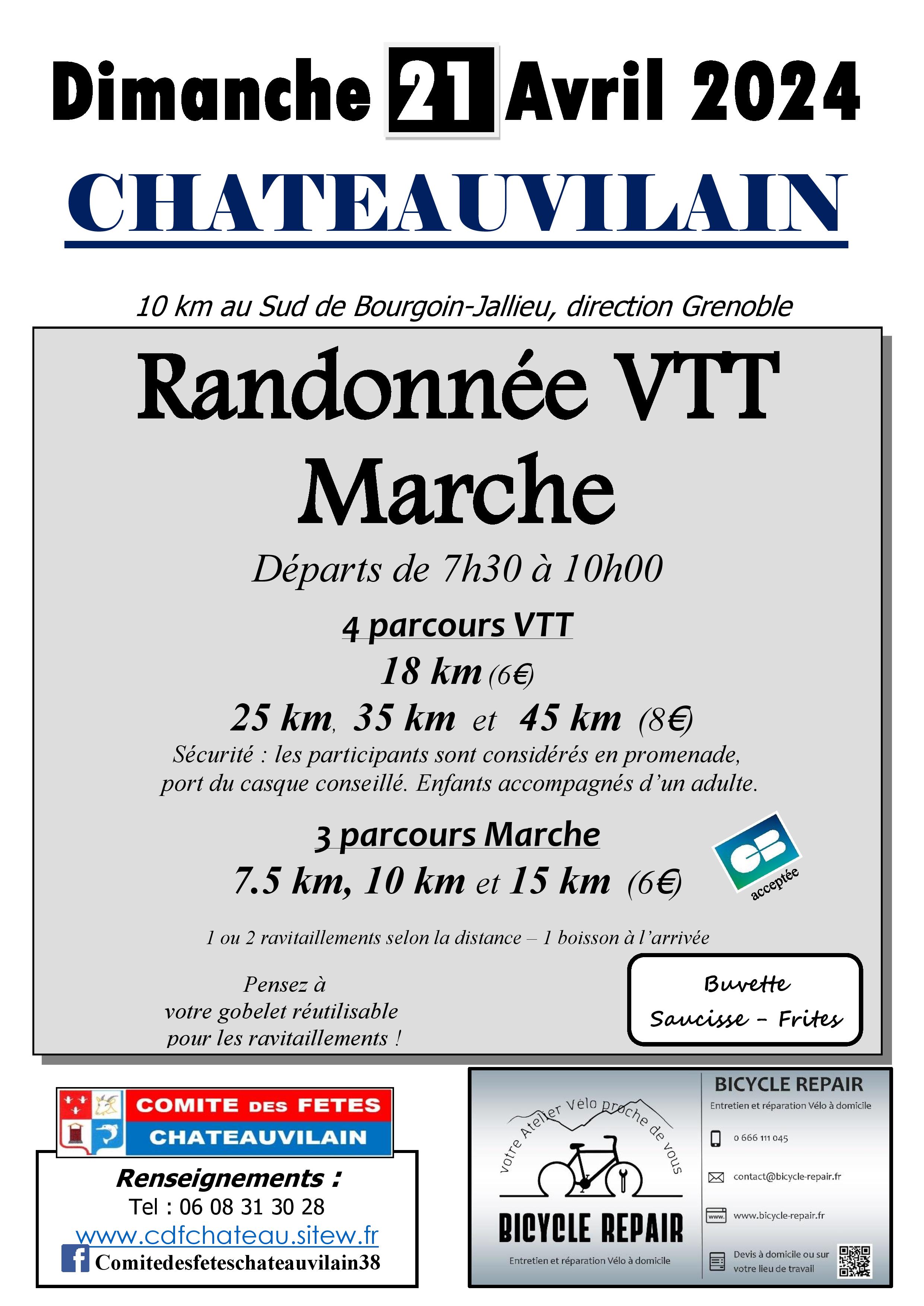 Affiche de La 20ème Rando VTT et Marche à Châteauvilain