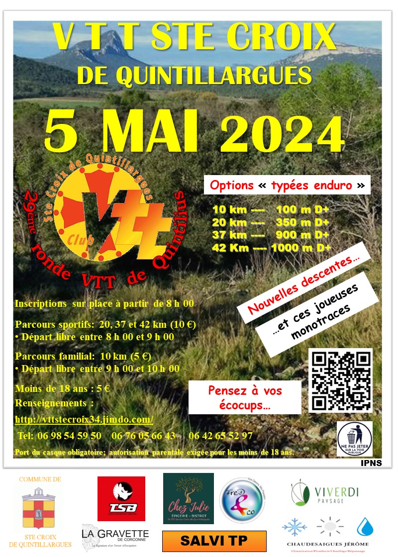 Affiche de La 29ème Ronde de Quintillius à Sainte-Croix-de-Quintillargues