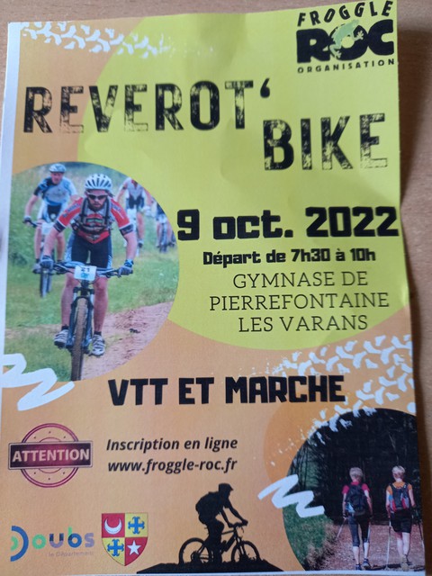 Affiche de Une rando VTT: "Reverôt ' Bike" (26ème  édition) à Pierrefontaine-les-Varans