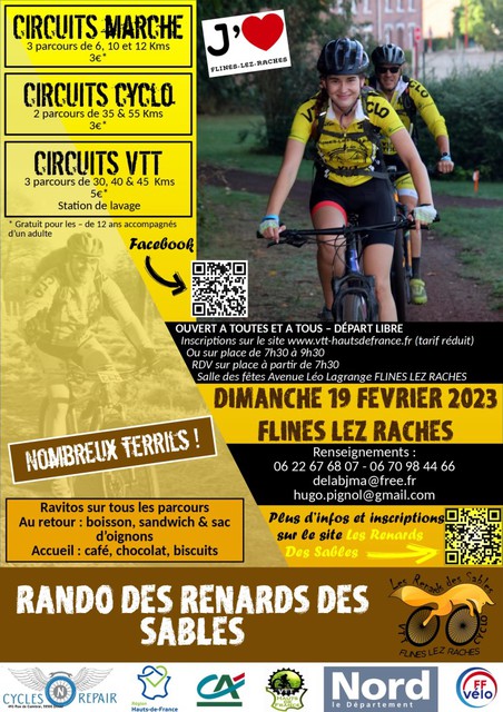 Affiche de RANDO des RENARDS des SABLES de FLINES Lez RACHES (12ème  édition) à Flines-lez-Raches