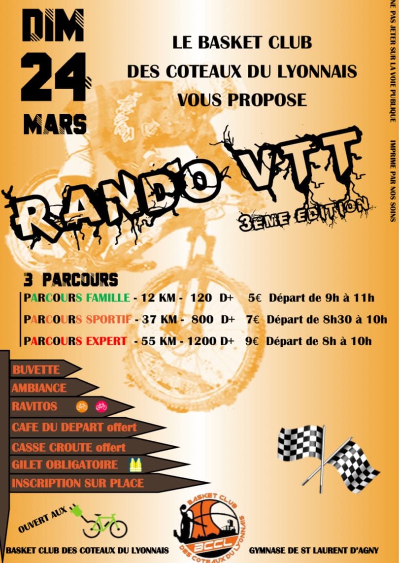 Affiche de La 3ème Randonnée VTT du BCCL à Saint-Laurent-d'Agny