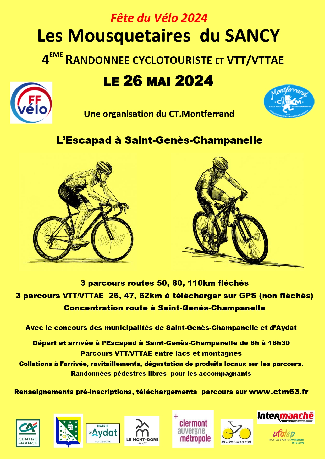 Affiche de La 4ème Randonnée VTT les mousquetaires du sancy à Saint-Genès-Champanelle