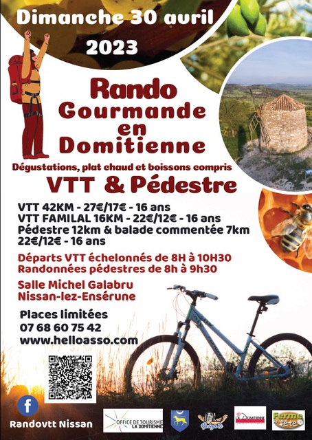 Affiche de Rando VTT gourmande en Domitienne (4ème  édition) à Nissan-lez-Enserune