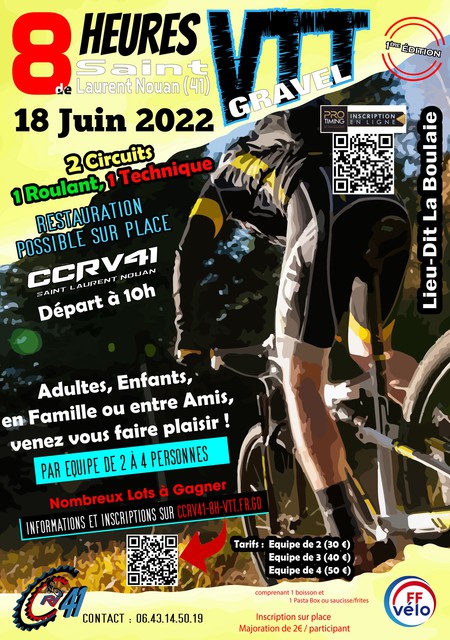Affiche de Endurance/Relais 8H VTT/Gravel (1ère  édition) à Saint-Laurent-Nouan
