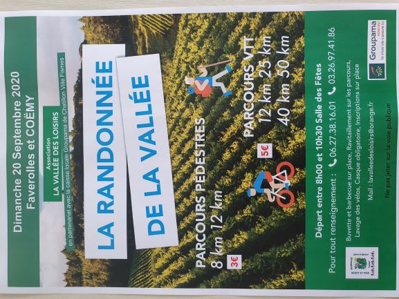 Affiche de La 19ème randonnée de la Vallée des loisirs à Faverolles-et-Coëmy