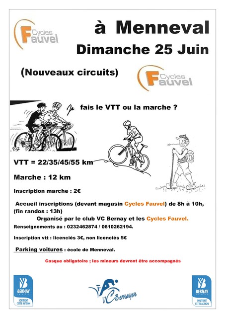 Affiche de Une randonnée VTT = 22/ 35 / 45 / 55 kms. (9ème  édition) à Menneval