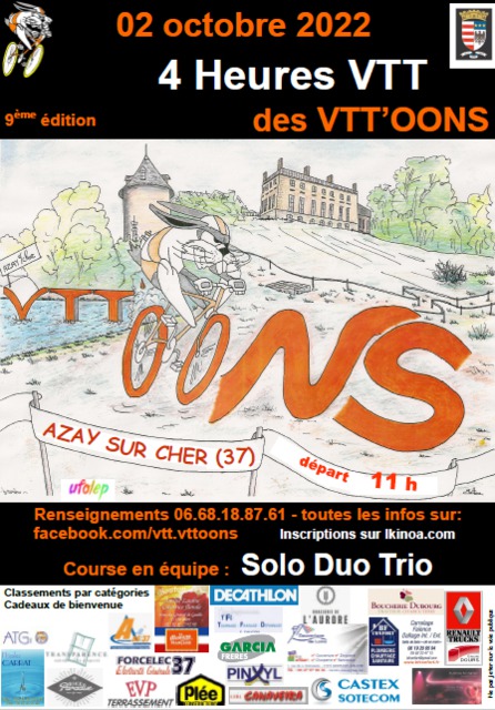 Affiche de 4H VTT des VTTOONS (9ème  édition) à Azay-sur-Cher