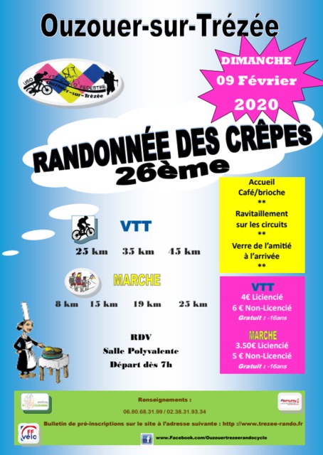 Affiche de Randonnée des crêpes (26ème  édition) à Ouzouer-sur-Trézée