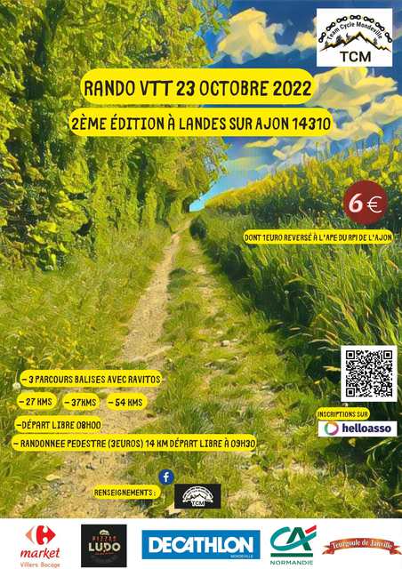 Affiche de  Randonnée VTT (2ème  édition) à Landes-sur-Ajon