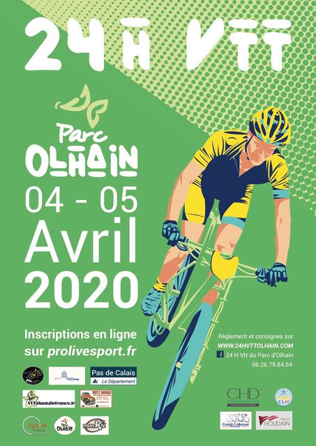 Affiche de 24 Hrs VTT du Parc d'Olhain (2ème  édition) à Maisnil-lès-Ruitz
