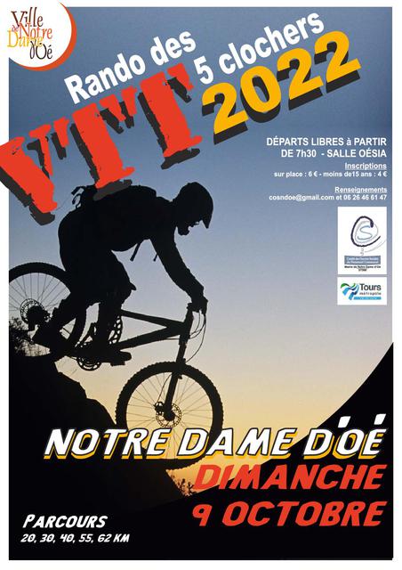 Affiche de RANDO VTT DES 5 CLOCHERS (22ème  édition) à Notre-Dame-d'Oé