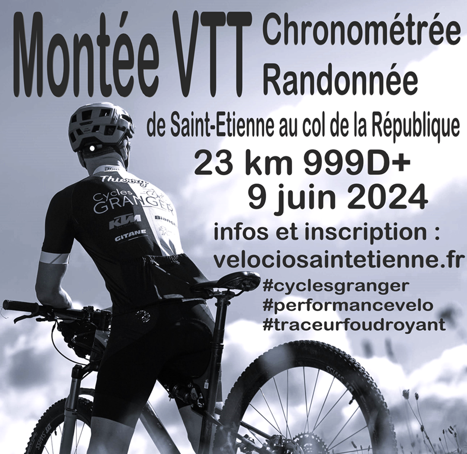Affiche de Montée VTT xc chrono, rando ou enduro à Saint-Étienne