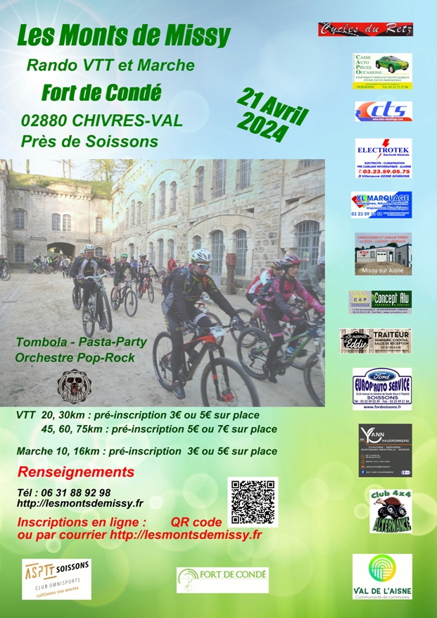 Affiche de La 27ème Randonnée VTT et Marche Les Monts de Missy à Chivres-Val