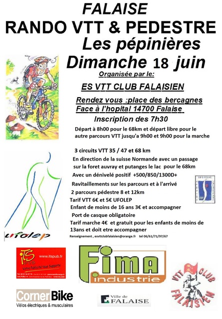 Affiche de La 12ème rando vtt et marche  les Pepenières à Falaise