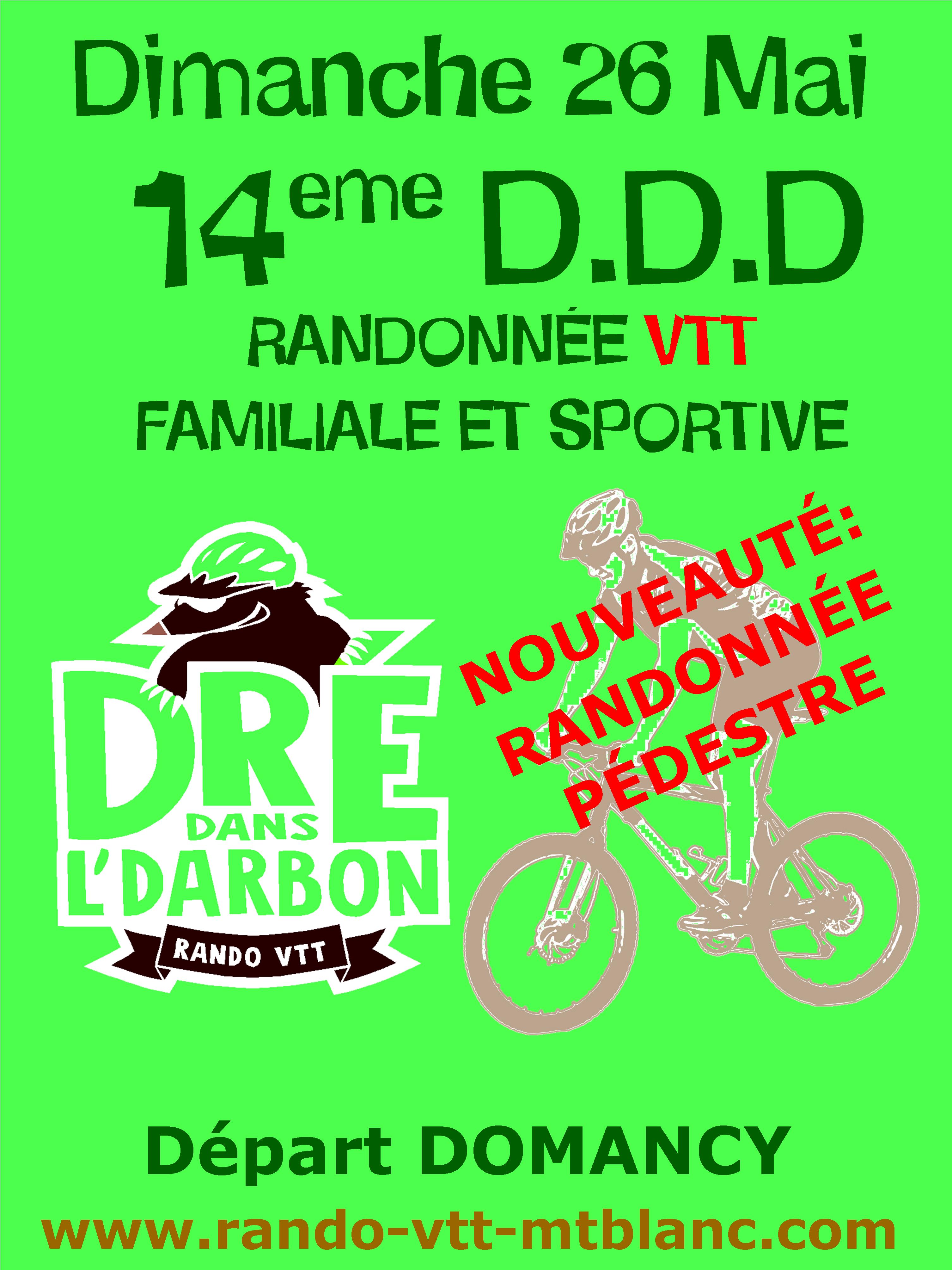 Affiche de Dré Dans l'Darbon, une rando VTT au Pays du Mont-blanc (14ème édition) à Domancy