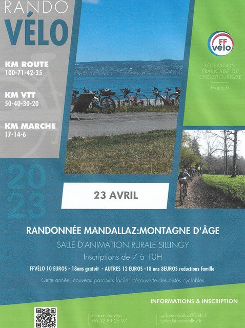 Affiche de Randonnée Cyclo Route, VTT, GRAVEL et Marche de la Montagne d'Age (29ème  édition) à Sillingy
