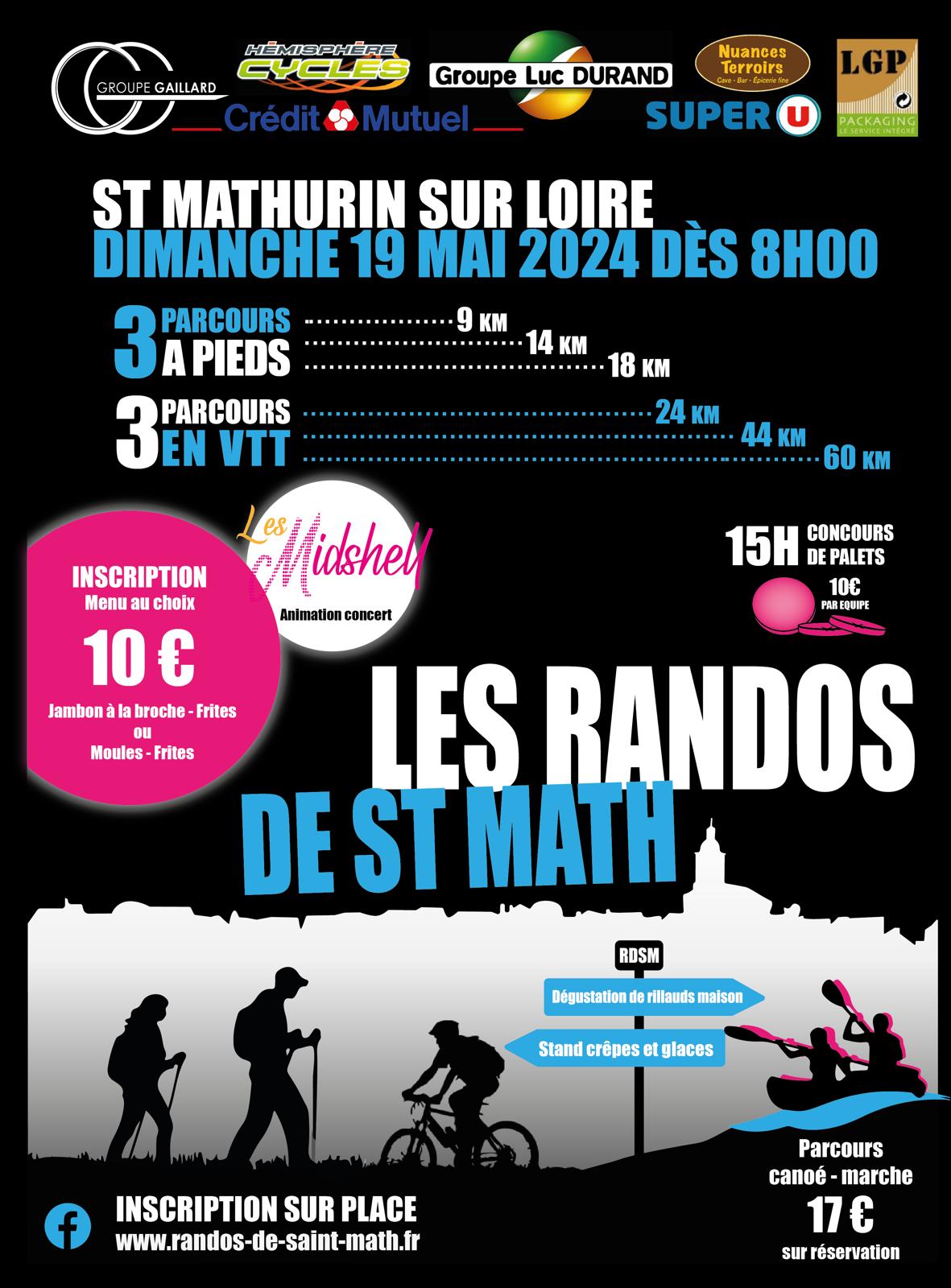 Affiche de LES RANDOS DE ST MATH (8ème édition) à Saint-Mathurin-sur-Loire