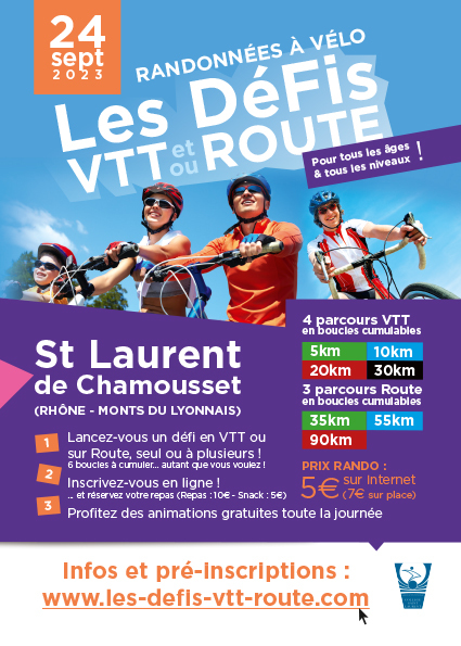 Affiche de LES DEFIS VTT ROUTE (2ème  édition) à Saint-Laurent-de-Chamousset