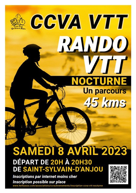 Affiche de CCVA VTT nocturne (2ème  édition) à Saint-Sylvain-d'Anjou