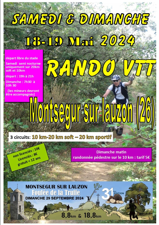 Affiche de La 24ème Rando VTT de pentecôte à Montségur-sur-Lauzon