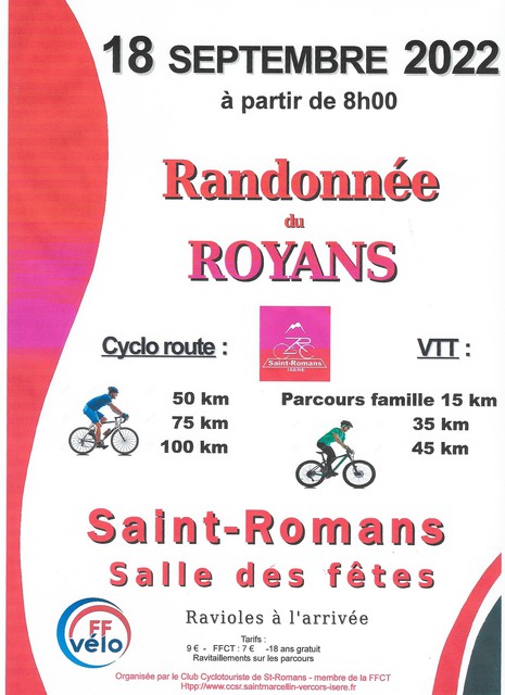 Affiche de Rando VTT dans le Royans (12ème  édition) à Saint-Romans
