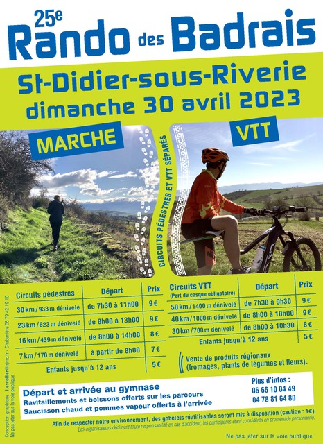 Affiche de Rando des Badrais (25ème  édition) à Saint-Didier-sous-Riverie