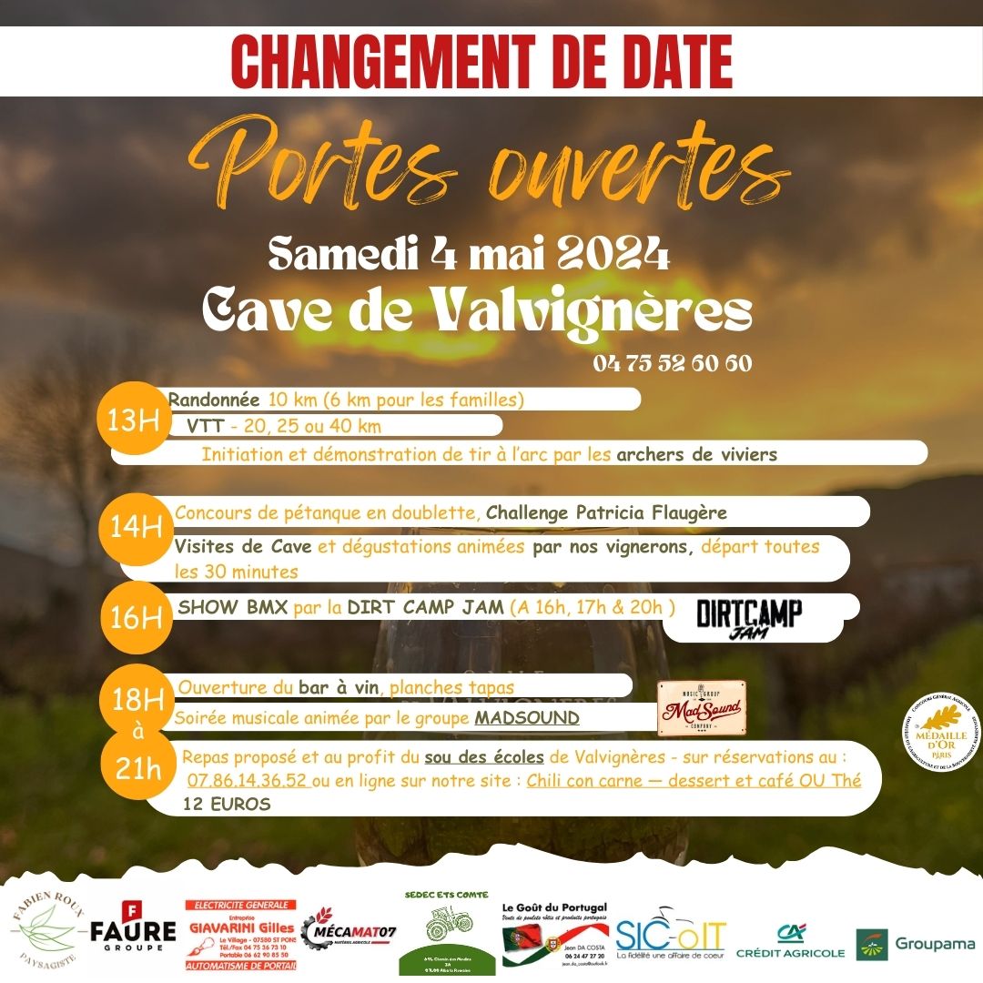 Affiche de Vignoble en Fête / Caveau des Vignerons de Valvignères (6ème édition) à Valvignères