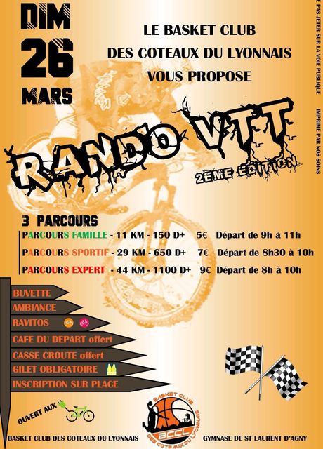 Affiche de Randonnée VTT du BCCL (2ème  édition) à Saint-Laurent-d'Agny
