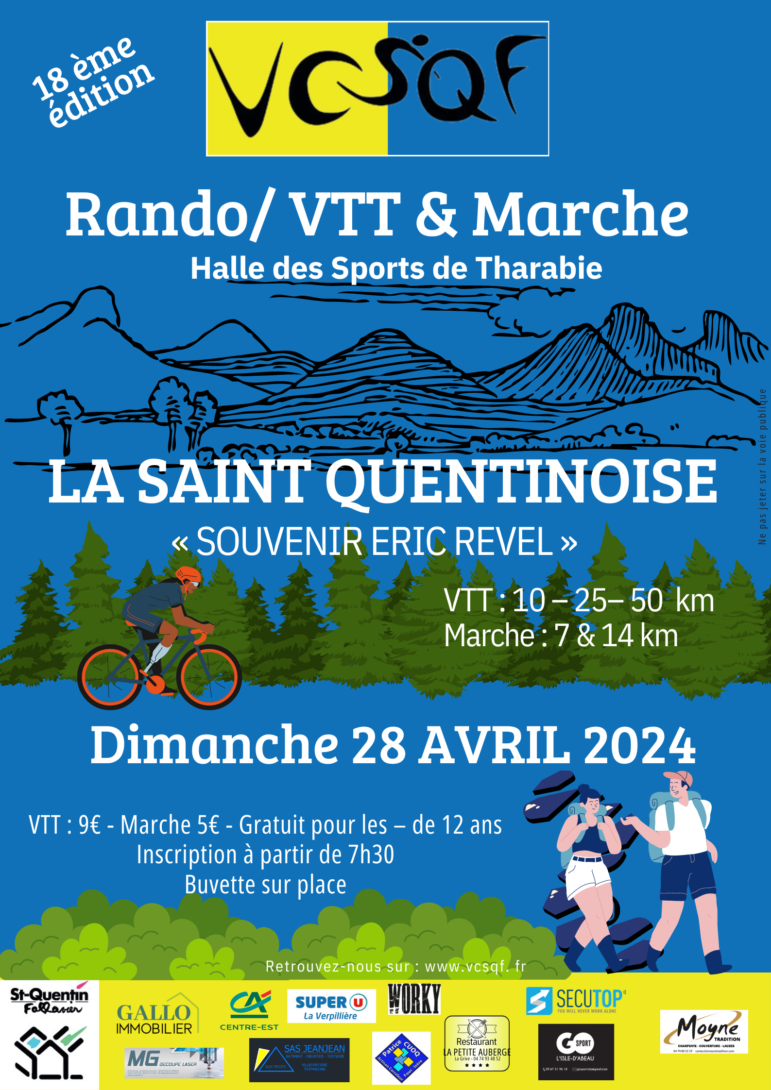 Affiche de La 18ème Saint Quentinoise rando VTT et MARCHE à Saint-Quentin-Fallavier