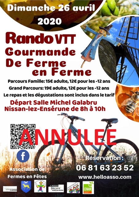 Affiche de Rando VTT gourmande en Domitienne (2ème  édition) à Nissan-lez-Enserune