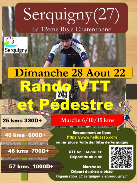Affiche de La 12ème  Risle Charentonne VTT et pédestre à Serquigny