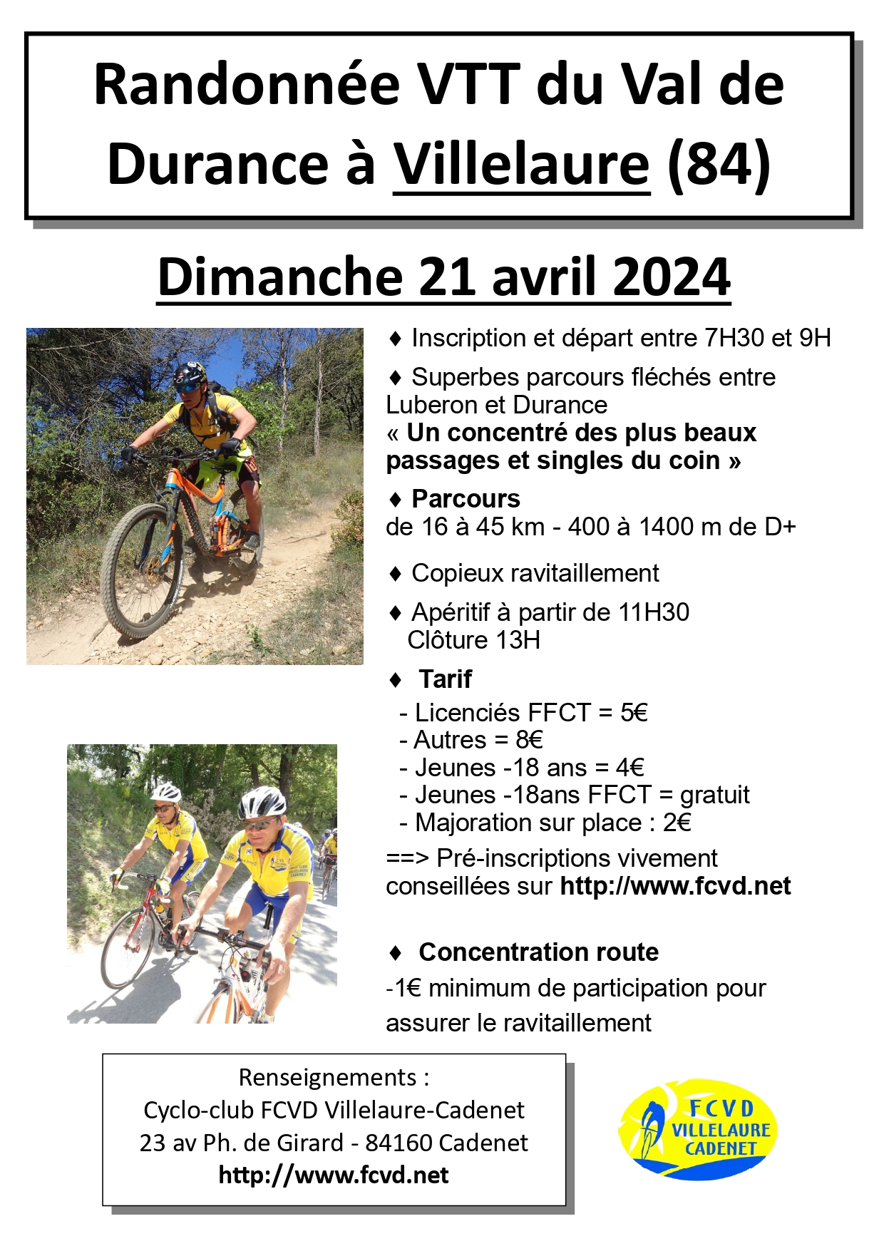 Affiche de La 37ème Randonnée VTT du Val de Durance à Villelaure