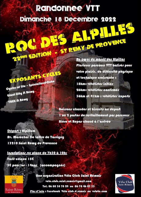 Affiche de Randonnée VTT le Roc des Alpilles 2022 (22ème  édition) à Saint-Rémy-de-Provence