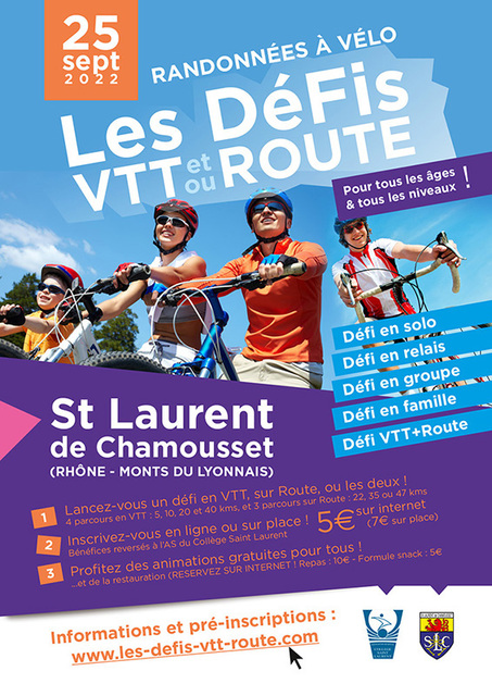 Affiche de LES DEFIS VTT ROUTE (1ère  édition) à Saint-Laurent-de-Chamousset