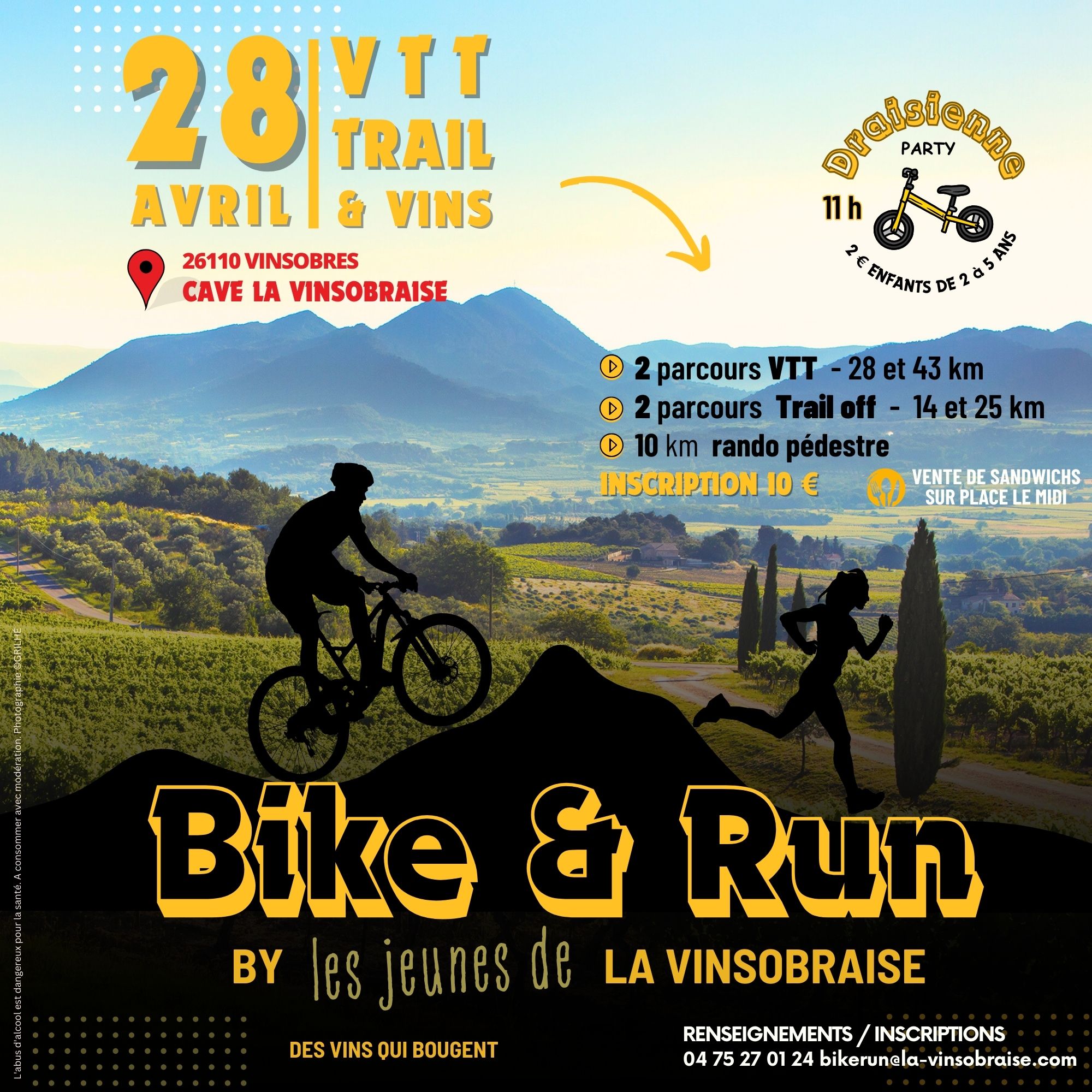 Affiche de BIKE & RUN by la Vinsobraise (3ème édition) à Vinsobres
