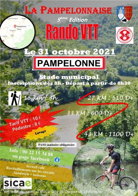 Affiche de Randonnée VTT "La pampelonnaise" (5ème  édition) à Pampelonne