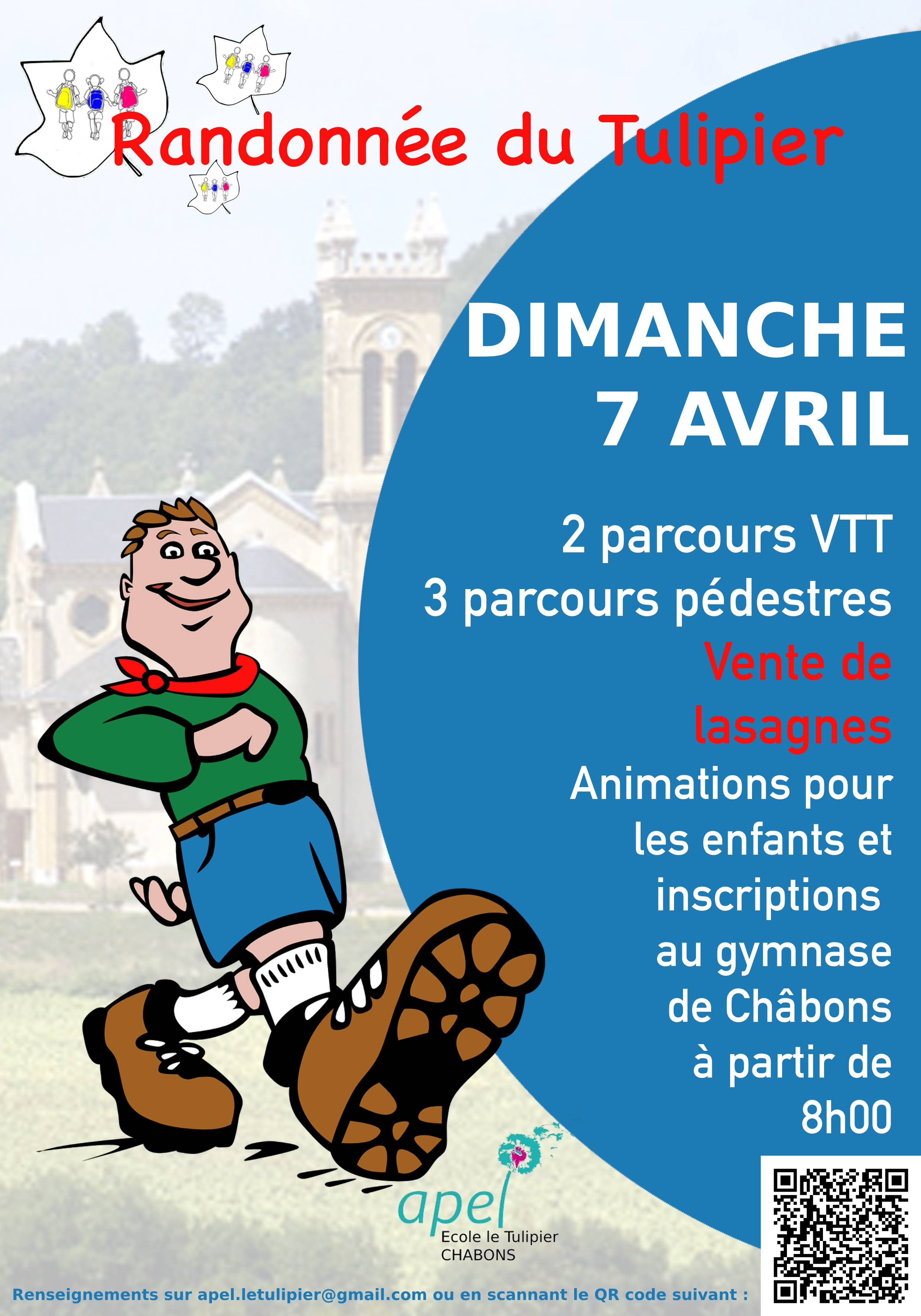 Affiche de La 18ème RANDO DU TULIPIER - VTT et pédestre - CHABONS à Châbons