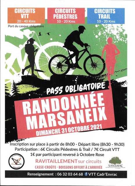 Affiche de Randonnée VTT MARSANEIX 2022 (8ème  édition) à Marsaneix
