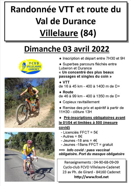 Affiche de La 36ème randonnée VTT du Val de Durance à Villelaure
