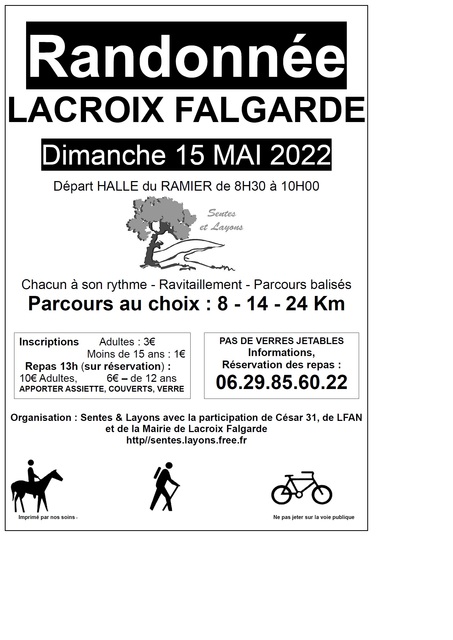 Affiche de Matinée de la randonnée Lacroix-Falgarde (4ème  édition) à Lacroix-Falgarde