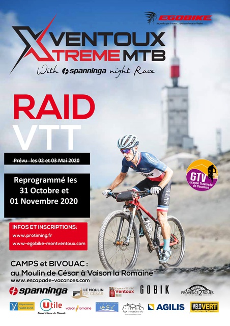 Affiche de RAID VENTOUX XTREME MTB 2020 (4ème  édition) à Saint-Pierre-de-Vassols