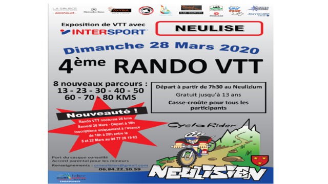 Affiche de La 4ème rando VTT des Cyclo Rider Neulisien à Neulise