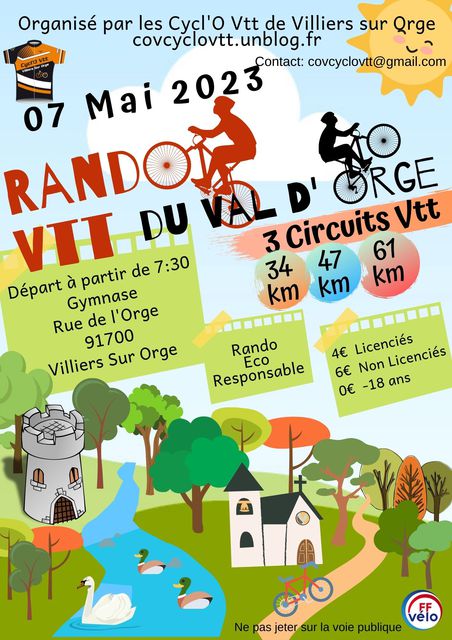 Affiche de Randonnée Vtt du Val D'orge (4ème  édition) à Villiers-sur-Orge