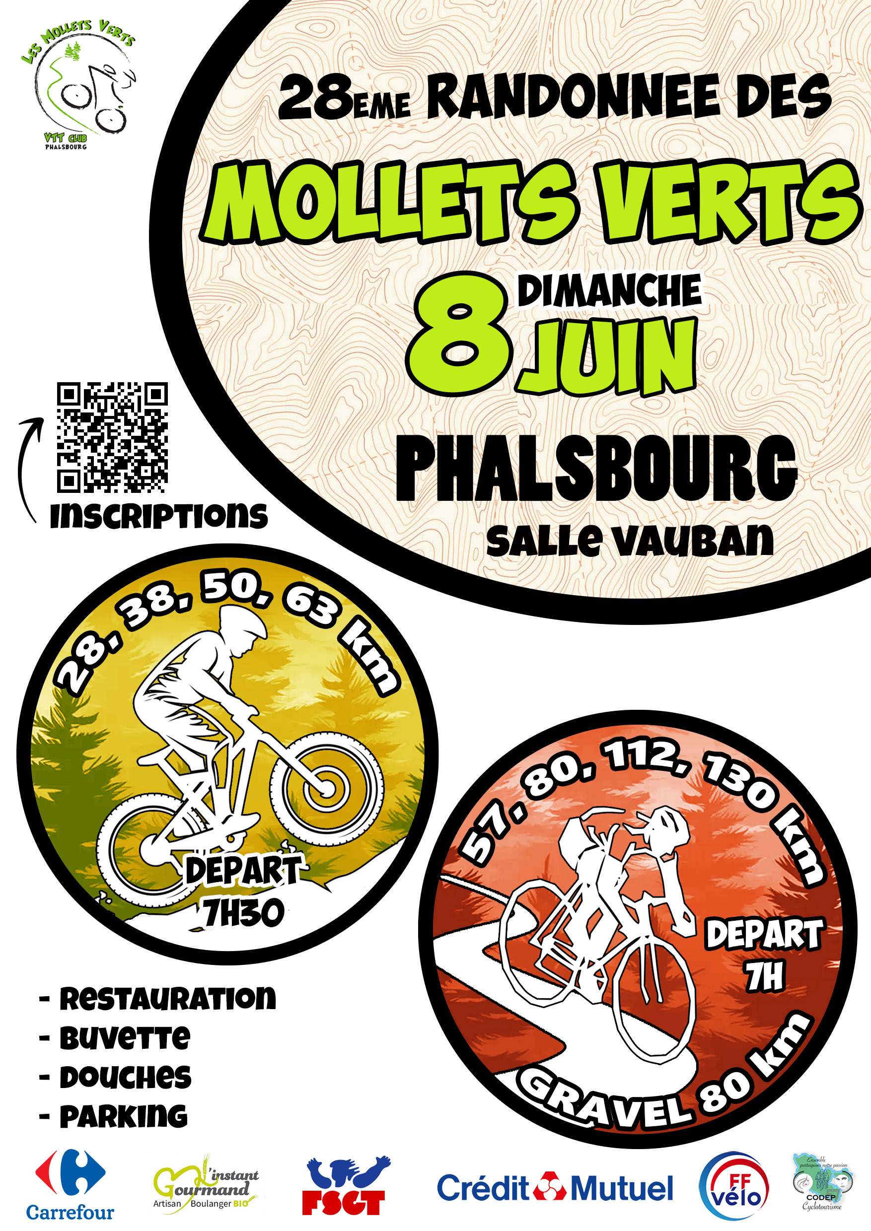 Affiche de Les Mollets Verts Rando VTT et route (28ème édition) à Phalsbourg