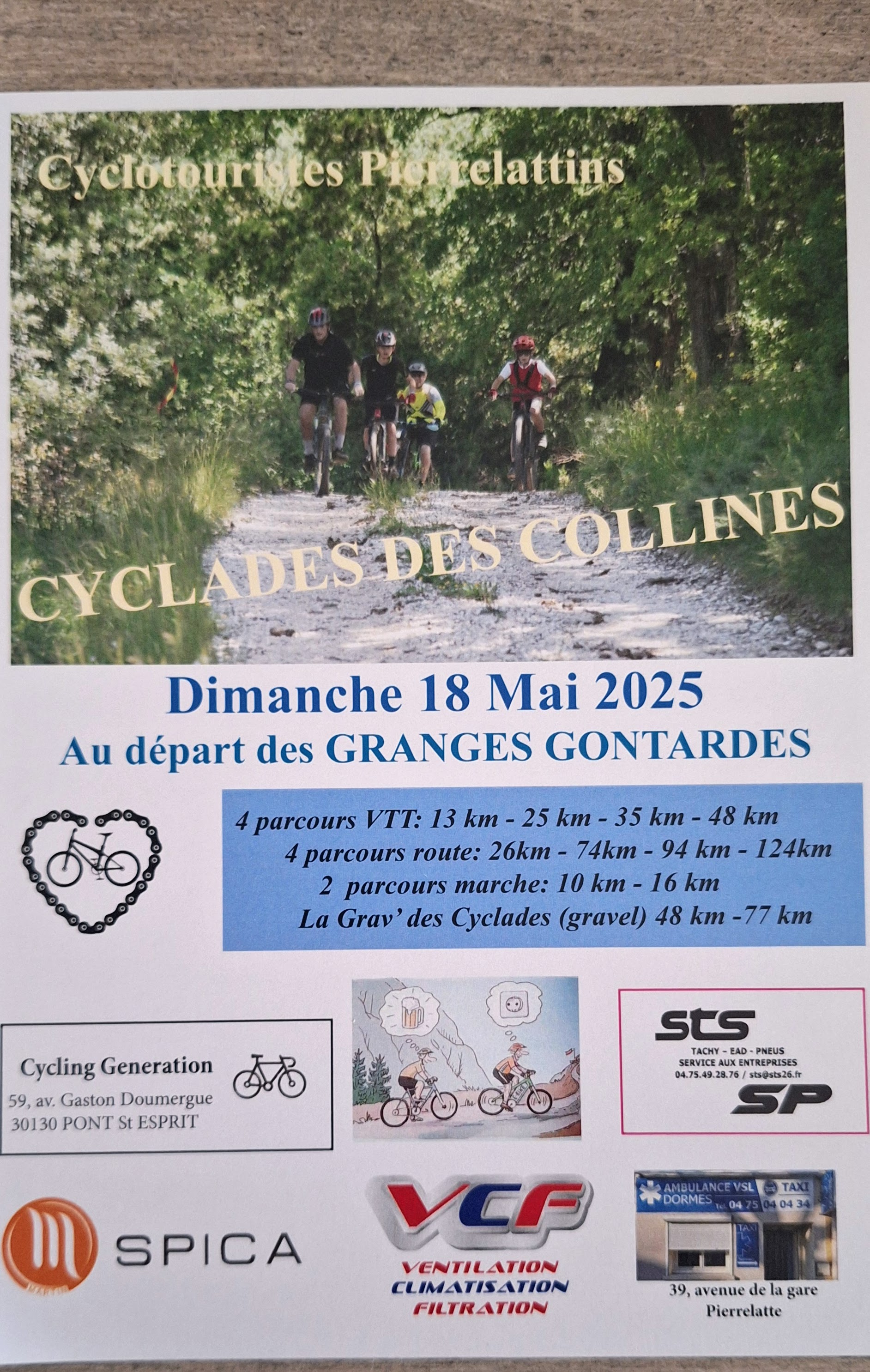 Affiche de CYCLADES DES COLLINES (13ème édition) aux Granges-Gontardes