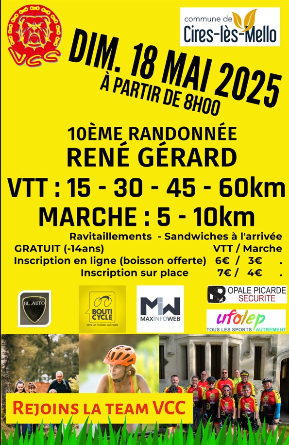 Affiche de La 10ème Randonnée René Gérard VTT et marche à Cires-lès-Mello