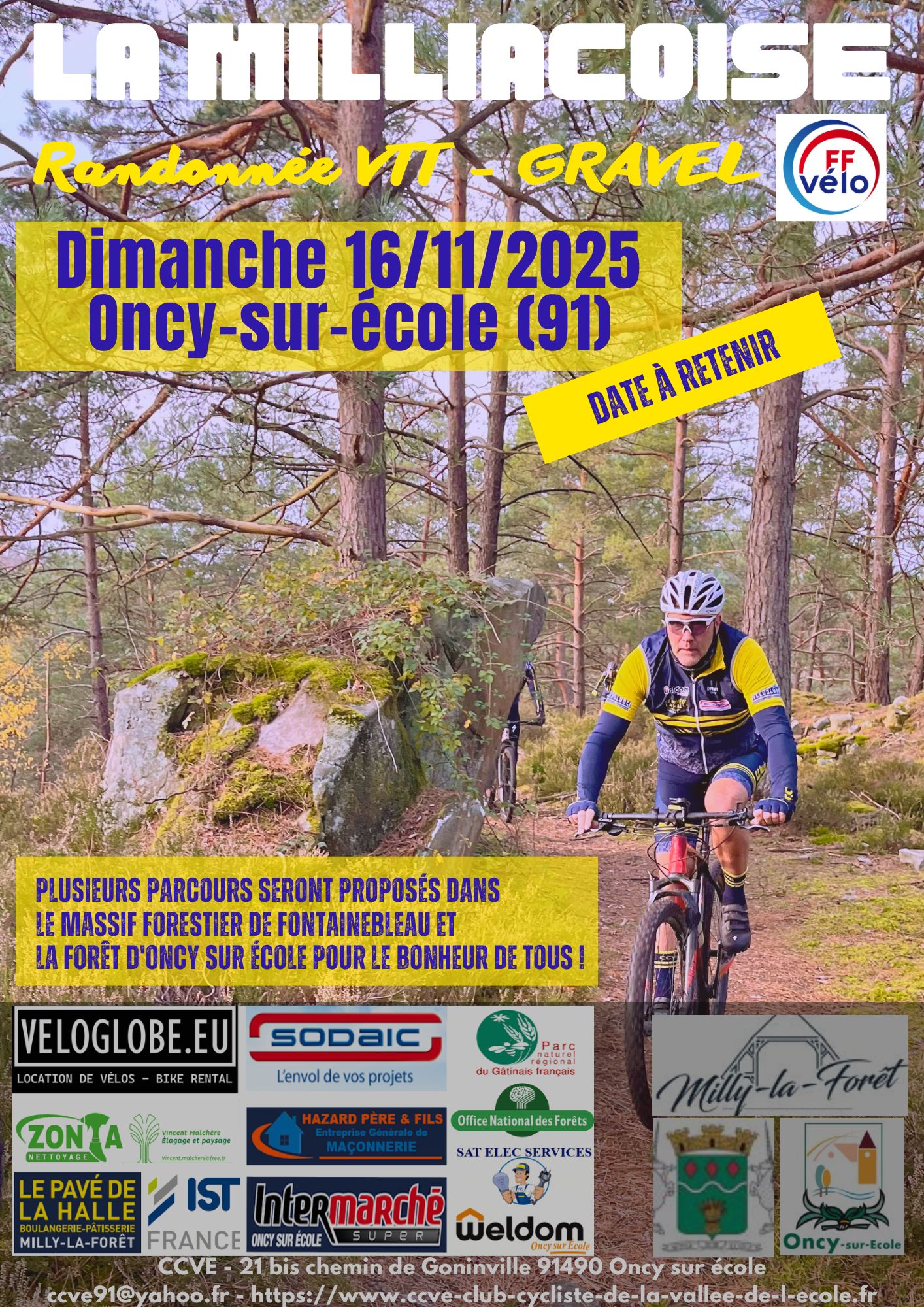 Affiche de La 19ème Milliacoise - VTT / GRAVEL - (19ème édition) à Oncy-sur-Ecole