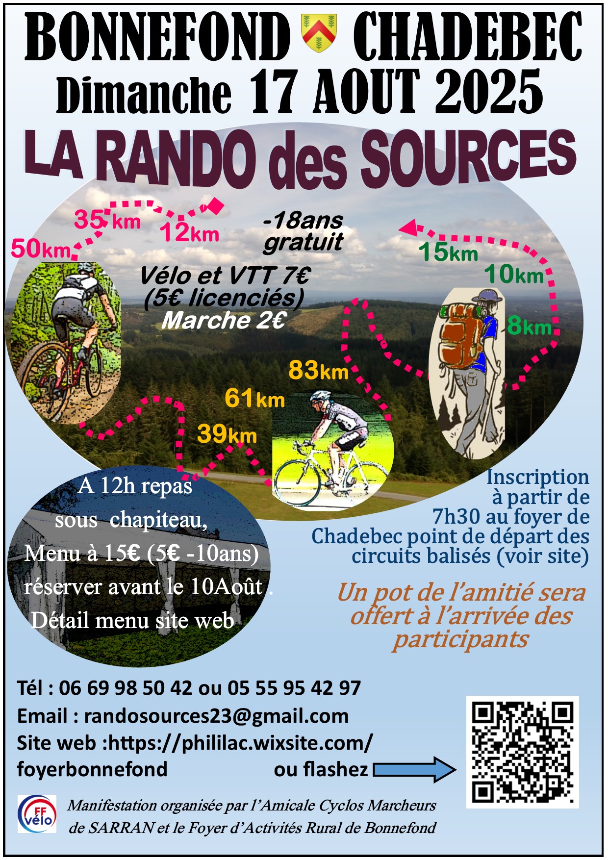Affiche de La 3ème RANDO DES SOURCES à Bonnefond