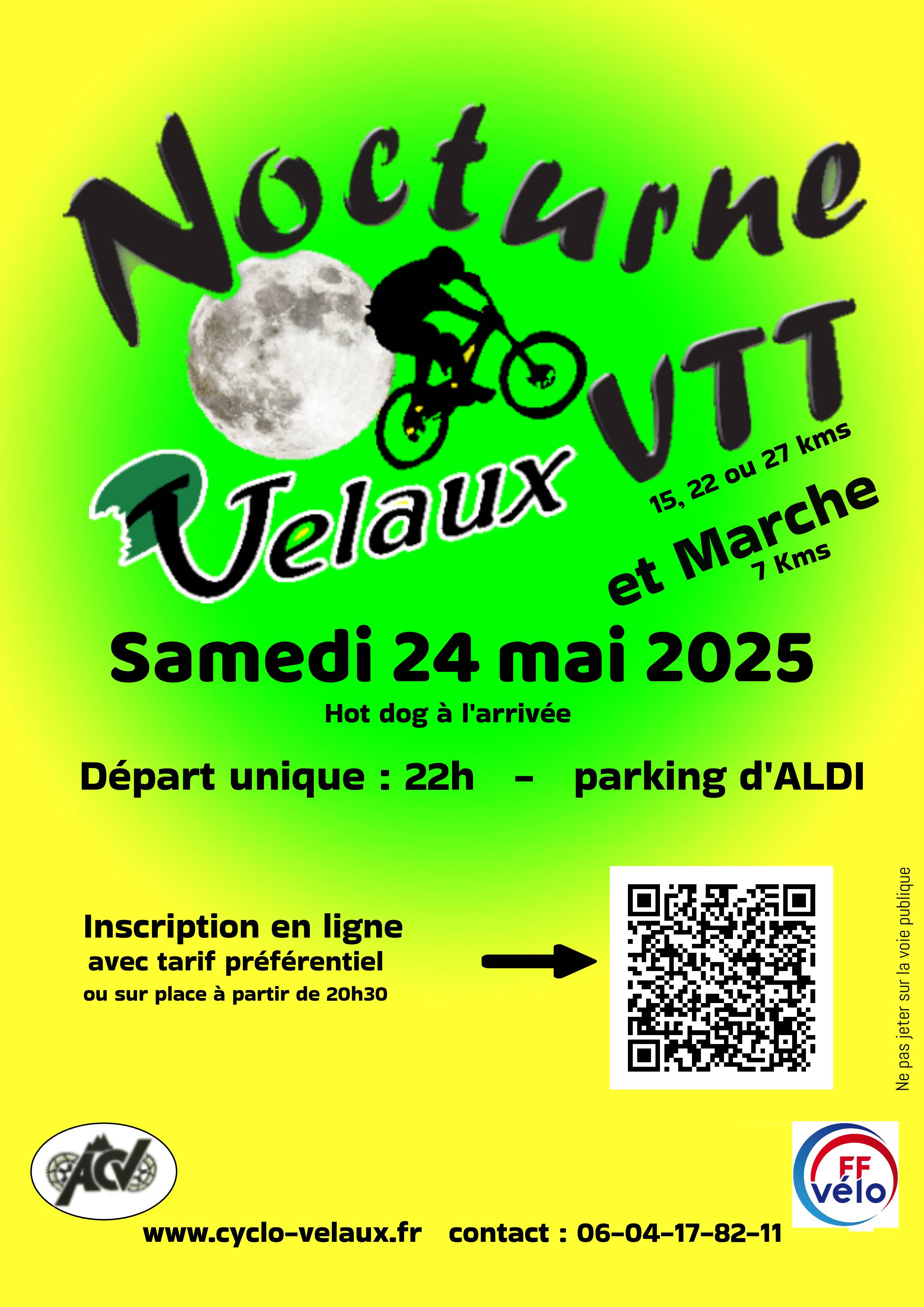Affiche de La 18ème Nocturne VTT et marche Amical Cyclotourisme Velauxien à Velaux