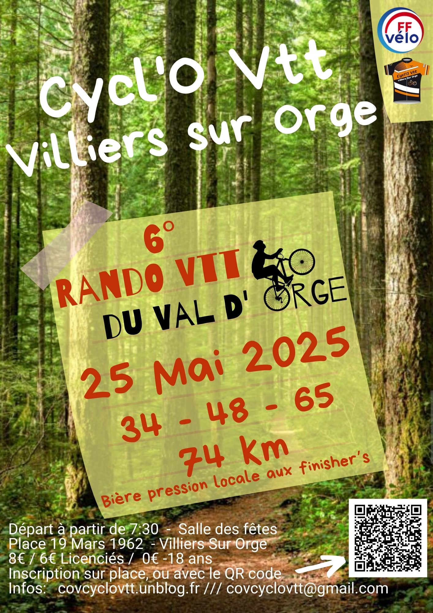 Affiche de La 6ème Randonnée Vtt du Val D'orge à Villiers-sur-Orge